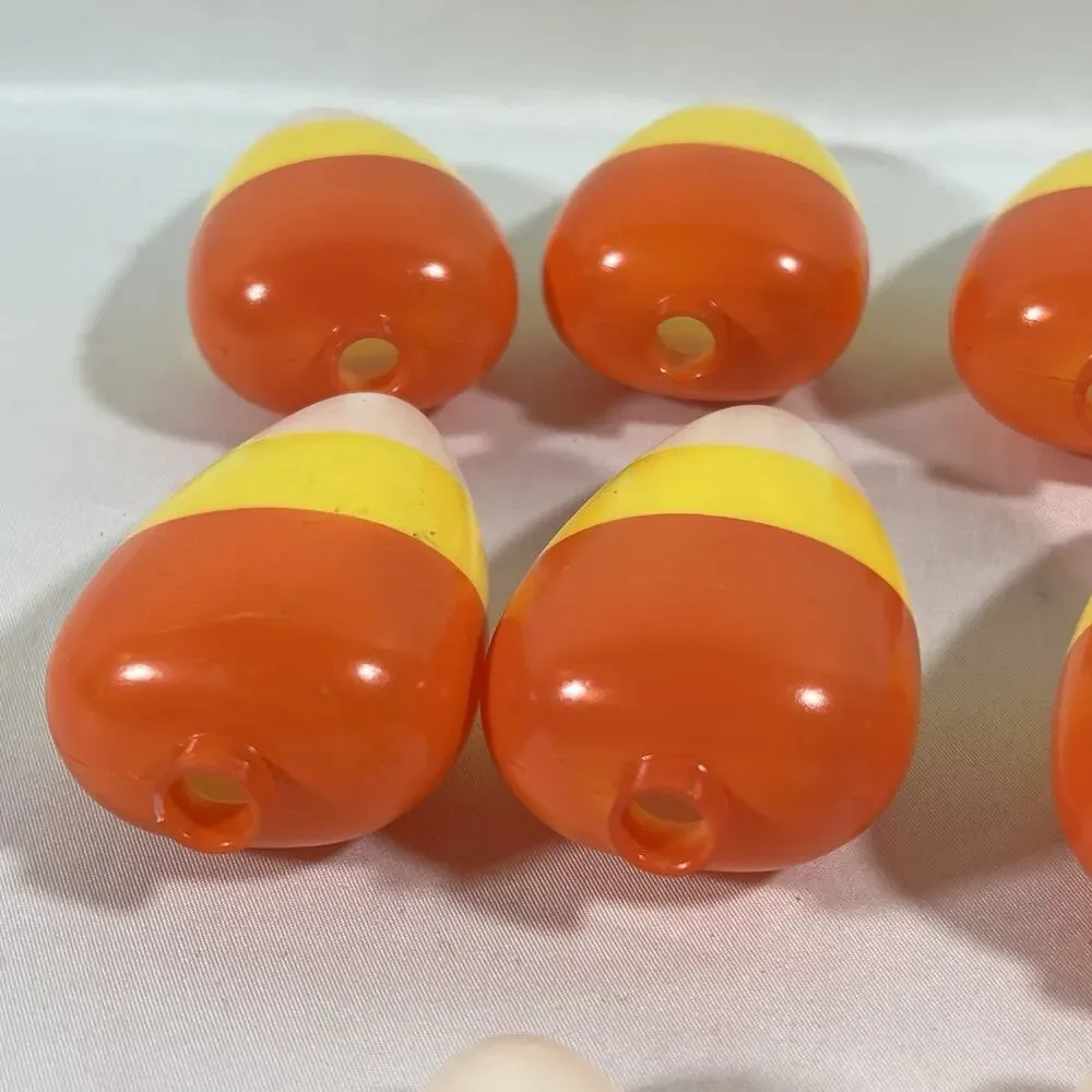 Vintage Set of 10 Candy Corn Blow Mold Plastic String Light Covers Halloween